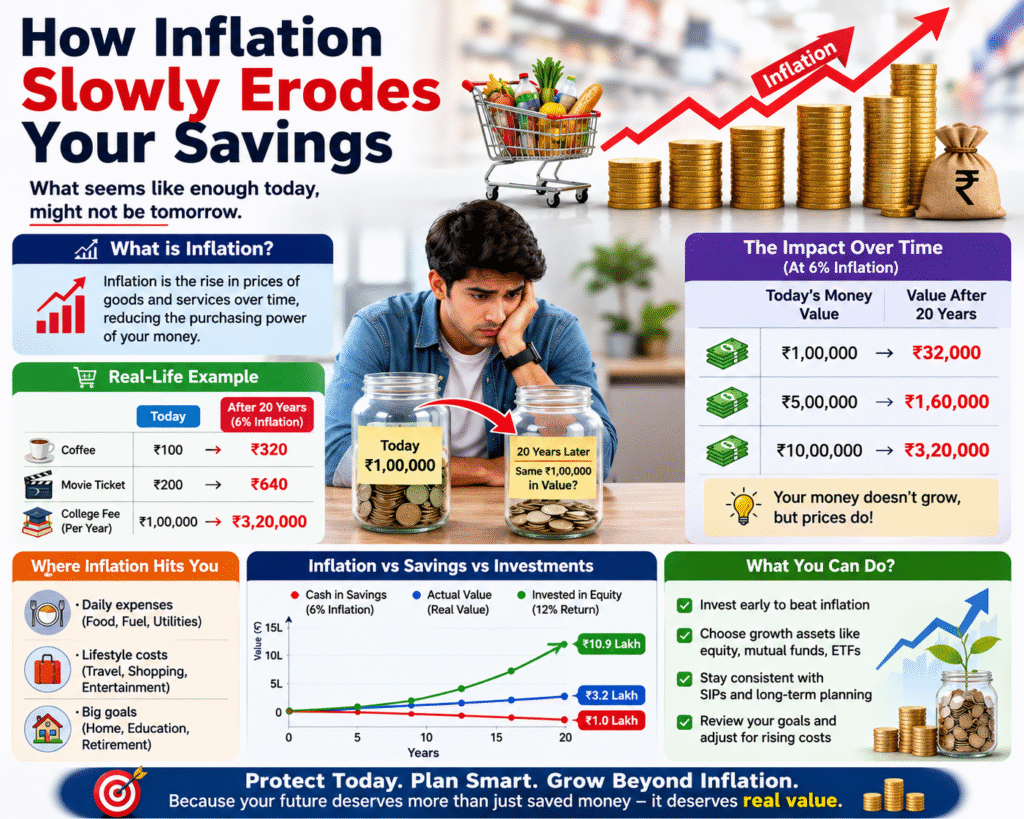 Chart showing how inflation erodes your savings